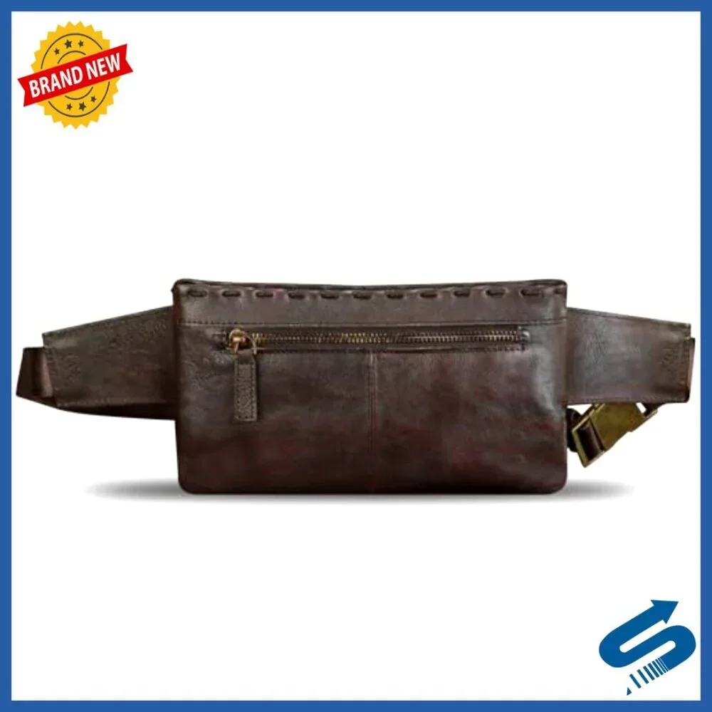 Genuine Leather Fanny Pack Sling Bag Crossbody Waist Bag Unisex